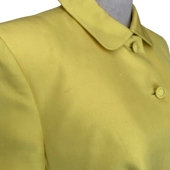 Vintage 90s Istante Versace Bright Yellow Silk Jacket Medusa Button sz 42 - Picture 6 of 16